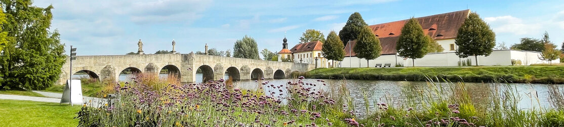 Das Titelbild mit Fischhofpark und zugehöriger Brücke in Tirschenreuth.