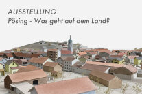 Das Plakat zeigt Architektur-Modelle von Pösing