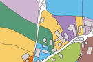 Die Flurkarte zeigt Besitzstände mit verstreut liegenden Grundstücken.